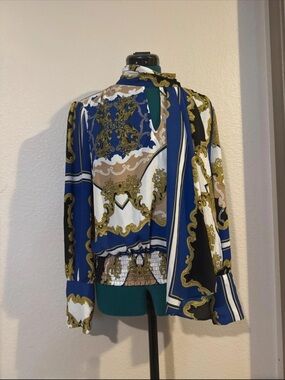 7th Avenue Design Studio Baroque Smocked Blouse - Large